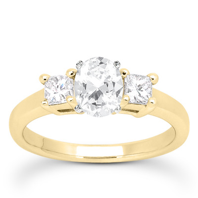 Princesss Cut Prong Set Diamond Engagement Ring (0.54 ct.tw.) - view 21