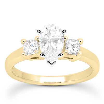 Princesss Cut Prong Set Diamond Engagement Ring (0.54 ct.tw.) - view 20