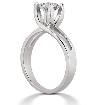 Trellis Solitaire Diamond Engagement Ring  - view 2