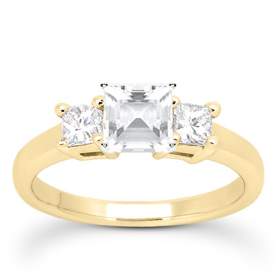 Princesss Cut Prong Set Diamond Engagement Ring (0.54 ct.tw.) - view 18