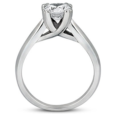 Round Cut Double Prong Solitaire Engagement Ring - view 2