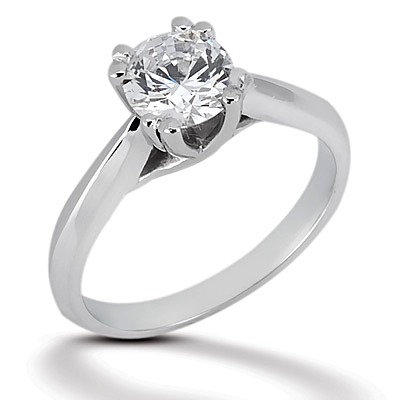 Round Cut Double Prong Solitaire Engagement Ring - view 3