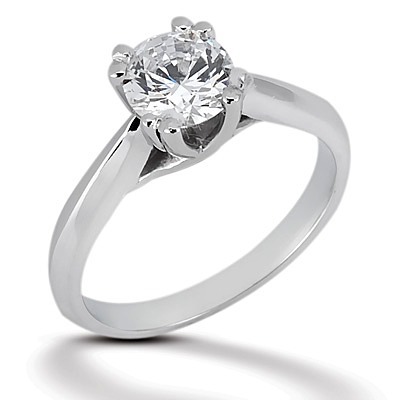 Round Cut Double Prong Solitaire Engagement Ring - view 3 of 5