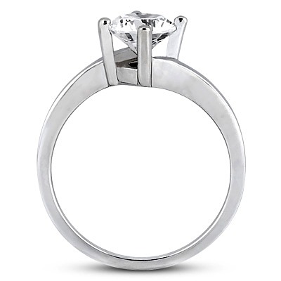 Round Cut Bypass Solitaire Engagement Ring  - view 1