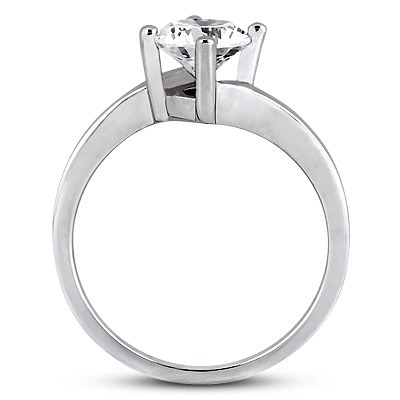 Round Cut Bypass Solitaire Engagement Ring  - view 1 of 3