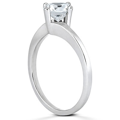 Round Cut Bypass Solitaire Engagement Ring  - view 2