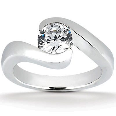 Tension Set Solitaire Engagement Ring (0.50 ct.) - view 1