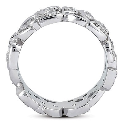 Floral Design 0.72 CT Diamond Eternity Wedding Band - view 2 of 3