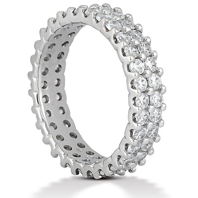 1.62 ct. Exquisite Double-Row Diamond Eternity Wedding Band - view 3