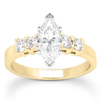 Round Cut Shared Prong Set Diamond Bridal Ring (0.40 ct.tw.) - view 20