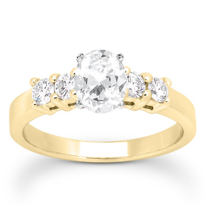 Round Cut Shared Prong Set Diamond Bridal Ring (0.40 ct.tw.) - view 19