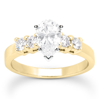 Round Cut Shared Prong Set Diamond Bridal Ring (0.40 ct.tw.) - view 18