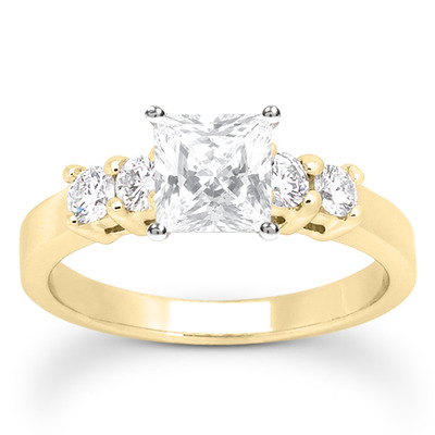 Round Cut Shared Prong Set Diamond Bridal Ring (0.40 ct.tw.) - view 17