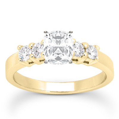 Round Cut Shared Prong Set Diamond Bridal Ring (0.40 ct.tw.) - view 16