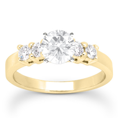 Round Cut Shared Prong Set Diamond Bridal Ring (0.40 ct.tw.) - view 15