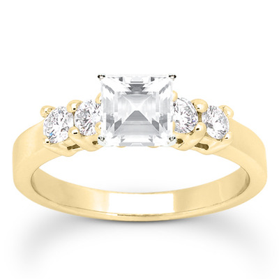 Round Cut Shared Prong Set Diamond Bridal Ring (0.40 ct.tw.) - view 14