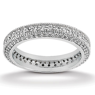 1.00 ct. t.w. Beaded Diamond Eternity Wedding Band - view 1 of 3