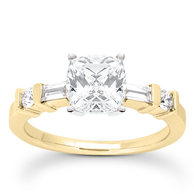 Multi-Shape Bar Set Diamond Bridal Ring (0.36 ct.tw.) - view 23