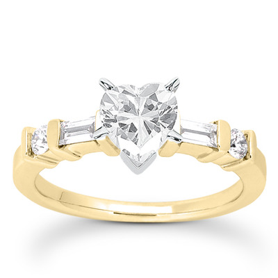 Multi-Shape Bar Set Diamond Bridal Ring (0.36 ct.tw.) - view 21