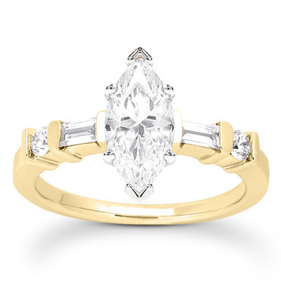 Multi-Shape Bar Set Diamond Bridal Ring (0.36 ct.tw.) - view 20 of 23