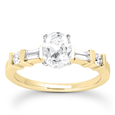 Multi-Shape Bar Set Diamond Bridal Ring (0.36 ct.tw.) - view 19