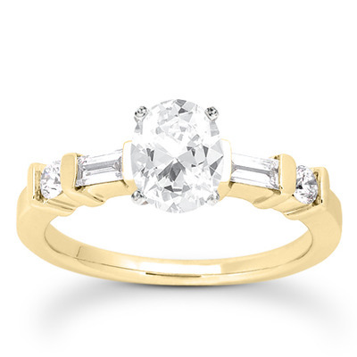 Multi-Shape Bar Set Diamond Bridal Ring (0.36 ct.tw.) - view 19 of 23