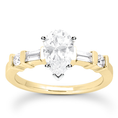 Multi-Shape Bar Set Diamond Bridal Ring (0.36 ct.tw.) - view 18