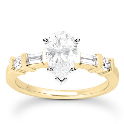 Multi-Shape Bar Set Diamond Bridal Ring (0.36 ct.tw.) - view 18 of 23