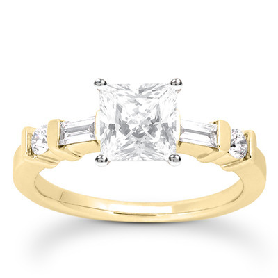 Multi-Shape Bar Set Diamond Bridal Ring (0.36 ct.tw.) - view 17 of 23