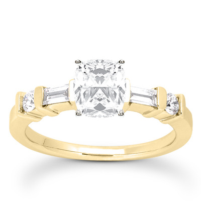 Multi-Shape Bar Set Diamond Bridal Ring (0.36 ct.tw.) - view 16