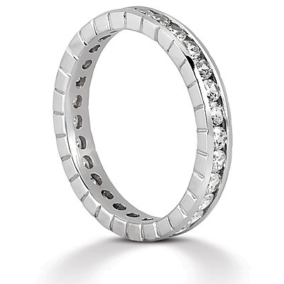 0.78 ct. Round Cut Channel Set Diamond Eternity Wedding Band - view 2 of 3