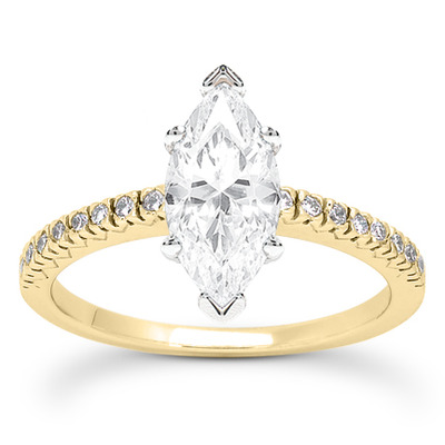  Round Cut Fish Tail Set Diamond Engagement Ring (0.16 ct. tw.) - view 21