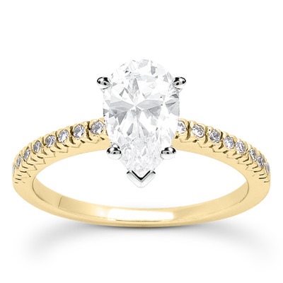  Round Cut Fish Tail Set Diamond Engagement Ring (0.16 ct. tw.) - view 19