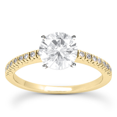  Round Cut Fish Tail Set Diamond Engagement Ring (0.16 ct. tw.) - view 16