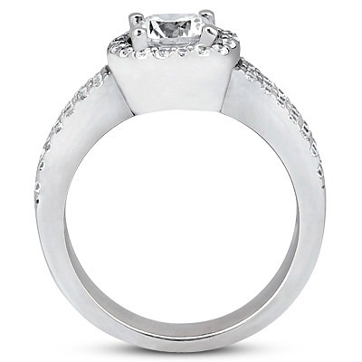 Halo Style Triple Row Diamond Engagement Ring (0.56 t.c.w.) - view 2 of 3