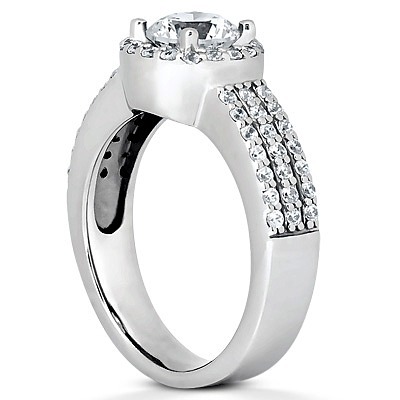 Halo Style Triple Row Diamond Engagement Ring (0.56 t.c.w.) - view 3 of 3