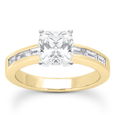 0.42 ct. t.w. Baguette Cut Channel Set Diamond Bridal Ring - view 27