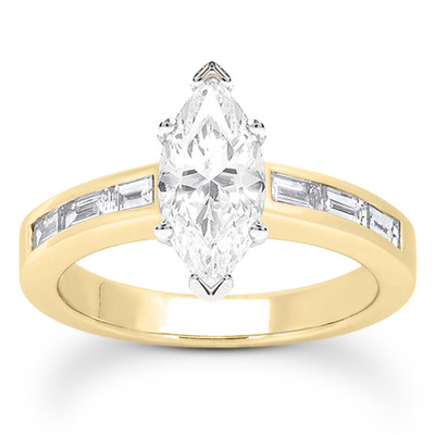 0.42 ct. t.w. Baguette Cut Channel Set Diamond Bridal Ring - view 24