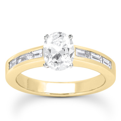 0.42 ct. t.w. Baguette Cut Channel Set Diamond Bridal Ring - view 23