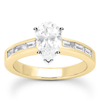 0.42 ct. t.w. Baguette Cut Channel Set Diamond Bridal Ring - view 22