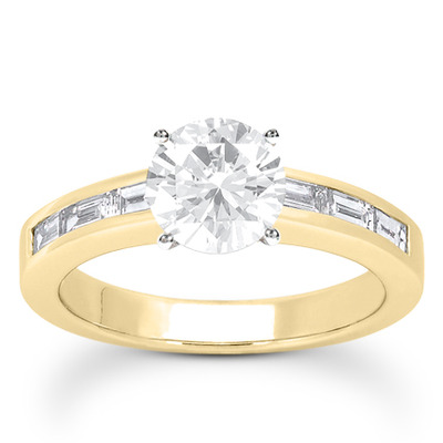 0.42 ct. t.w. Baguette Cut Channel Set Diamond Bridal Ring - view 20