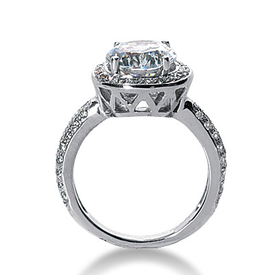 Halo Style Pave Set Diamond Engagement Ring (0.43 ct. tw.) - view 2