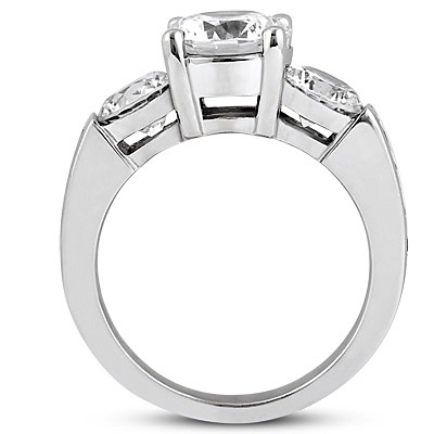 Three Stone Round Diamond Bridal Ring (0.32 t.c.w) - view 2