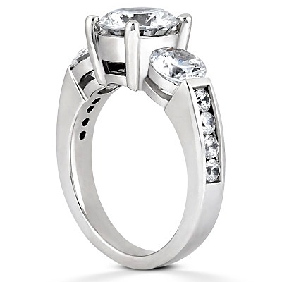 Three Stone Round Diamond Bridal Ring (0.32 t.c.w) - view 3