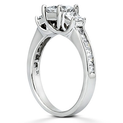 Three Stone Princess Cut Diamond Bridal Ring (90ct. t.w.) - view 3