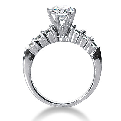 Shared Prong Diamond Band Engagement Ring (0.80 t.c.w.) - view 2