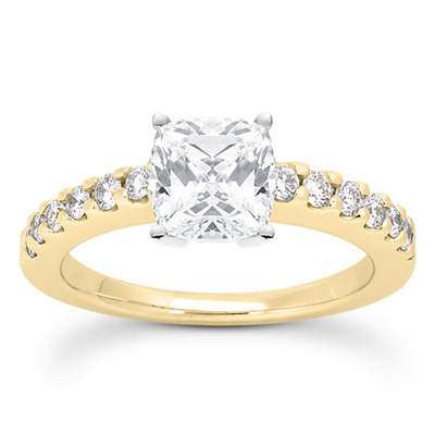 Round Cut Shared Prong Set Diamond Bridal Ring (0.36 ct.tw.) - view 14