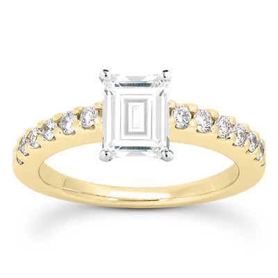 Round Cut Shared Prong Set Diamond Bridal Ring (0.36 ct.tw.) - view 25