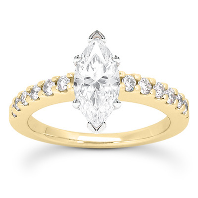 Round Cut Shared Prong Set Diamond Bridal Ring (0.36 ct.tw.) - view 23