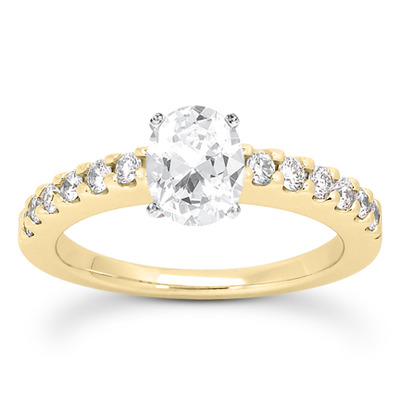 Round Cut Shared Prong Set Diamond Bridal Ring (0.36 ct.tw.) - view 22